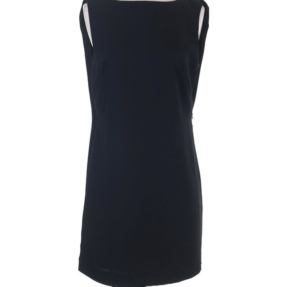 Banana Republic drape back, boat neck, black shift dress, Size 10 - Picture 2 of 3